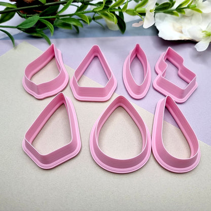 7pcs Earrings Cutters Set #2, Polymer Clay Cutters, Clay Cutters for Polymer Clay Jewelry Plastic Cutters SweetyBijou Tools   