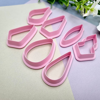 7pcs Earrings Cutters Set #2, Polymer Clay Cutters, Clay Cutters for Polymer Clay Jewelry Plastic Cutters SweetyBijou Tools   