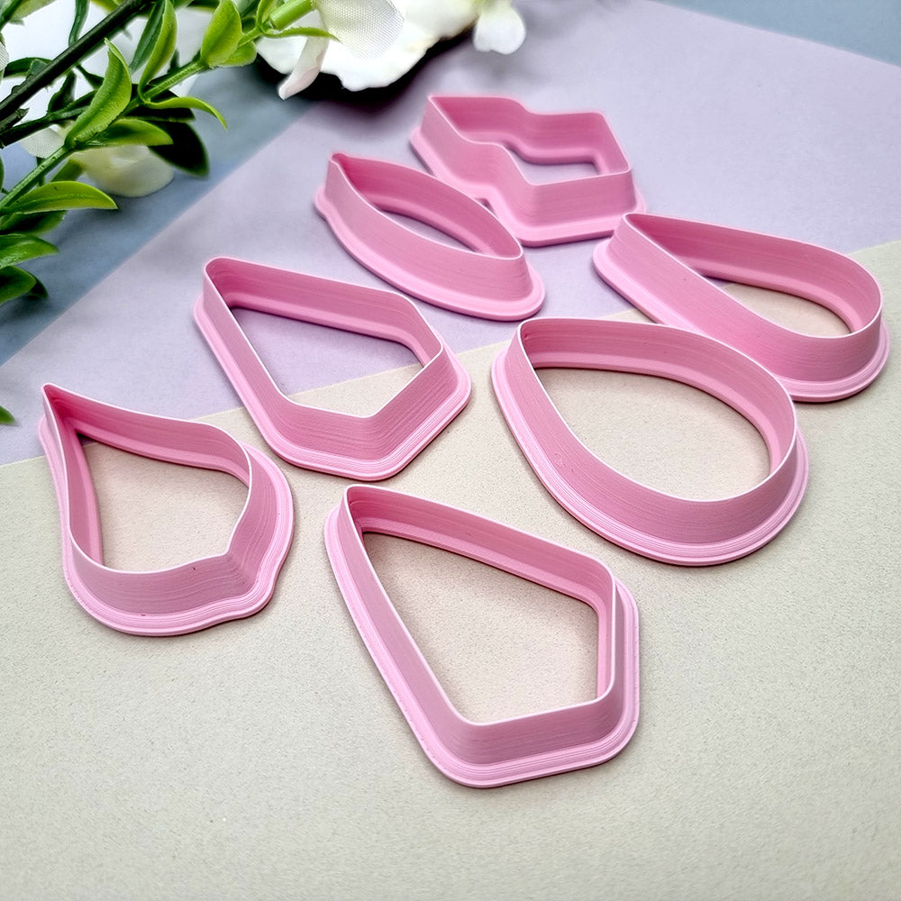 7pcs Earrings Cutters Set #2, Polymer Clay Cutters, Clay Cutters for Polymer Clay Jewelry Plastic Cutters SweetyBijou Tools   