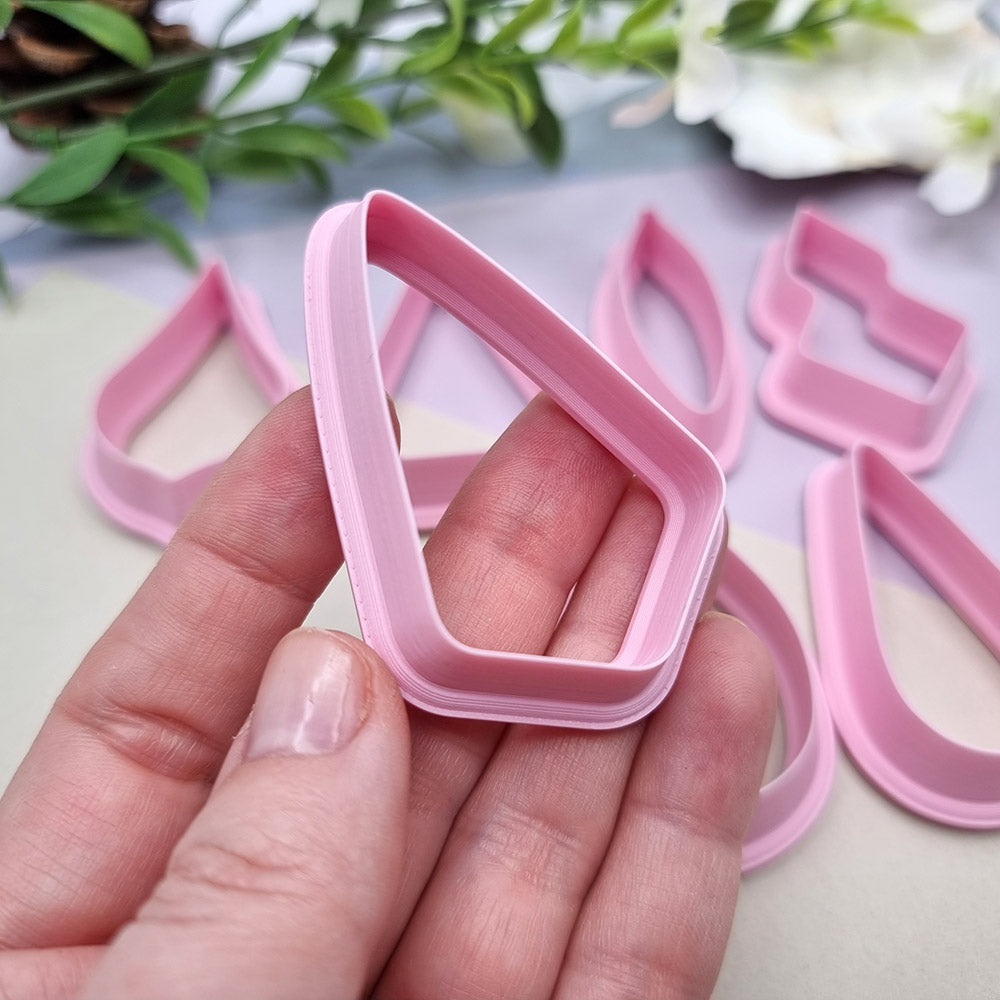 7pcs Earrings Cutters Set #2, Polymer Clay Cutters, Clay Cutters for Polymer Clay Jewelry Plastic Cutters SweetyBijou Tools   