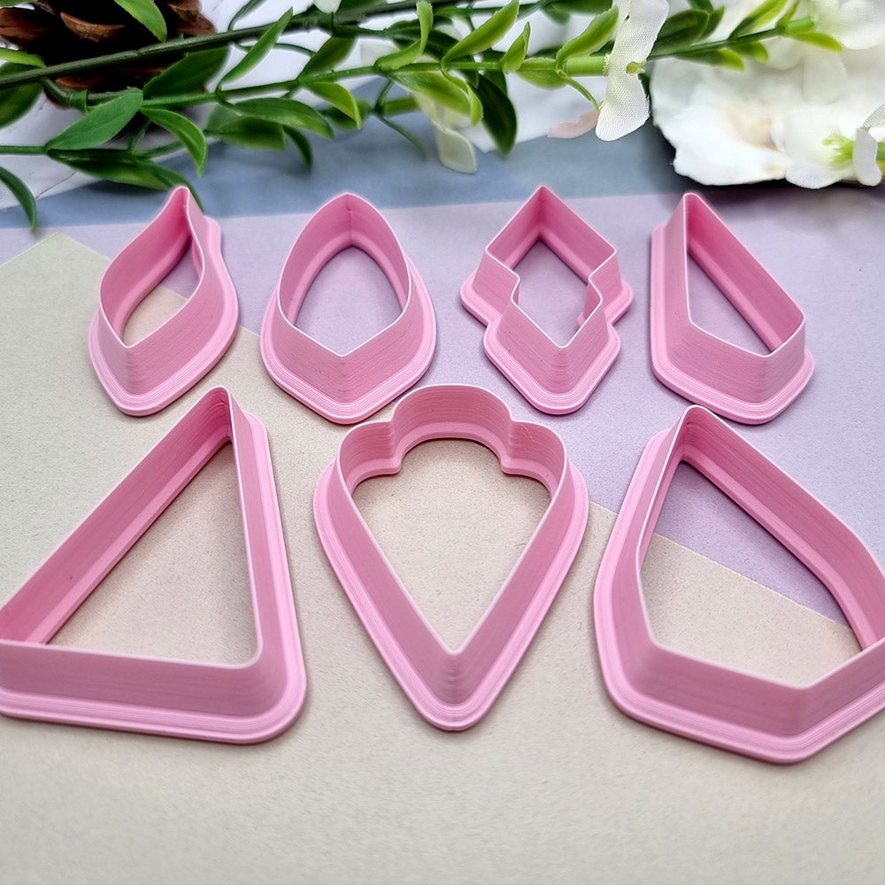 7pcs Earrings Cutters Set #3, Polymer Clay Cutters, Clay Cutters for Polymer Clay Jewelry Plastic Cutters SweetyBijou Tools   