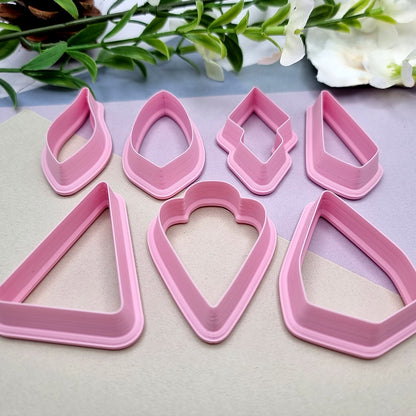 7pcs Earrings Cutters Set #3, Polymer Clay Cutters, Clay Cutters for Polymer Clay Jewelry Plastic Cutters SweetyBijou Tools   
