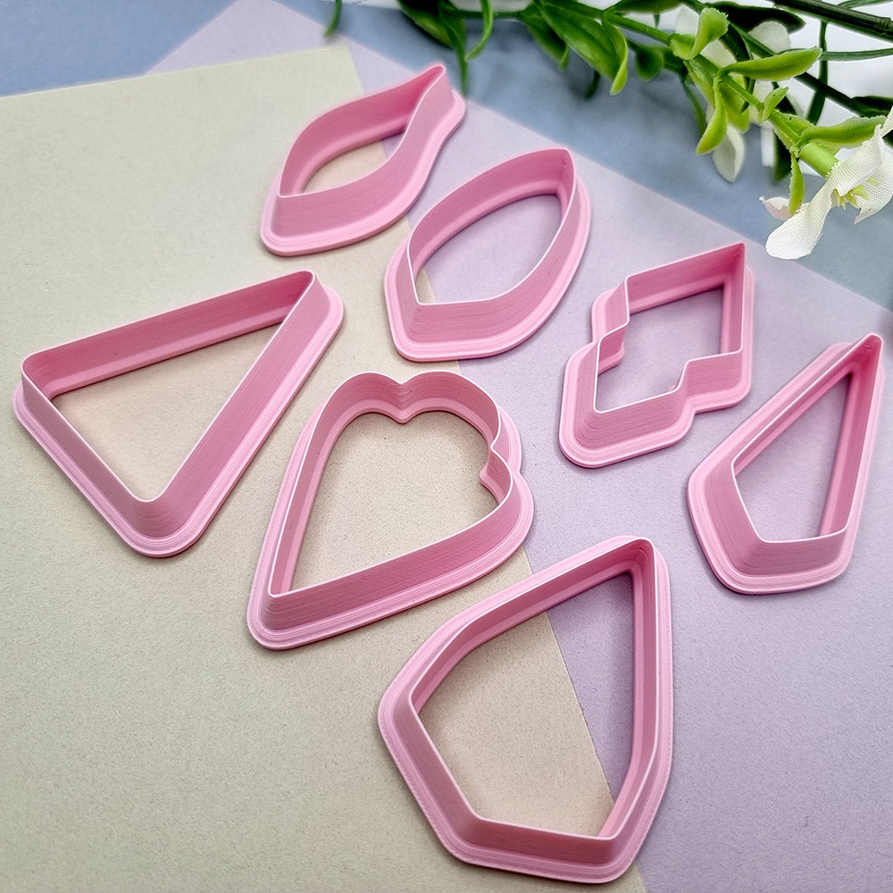 7pcs Earrings Cutters Set #3, Polymer Clay Cutters, Clay Cutters for Polymer Clay Jewelry Plastic Cutters SweetyBijou Tools   