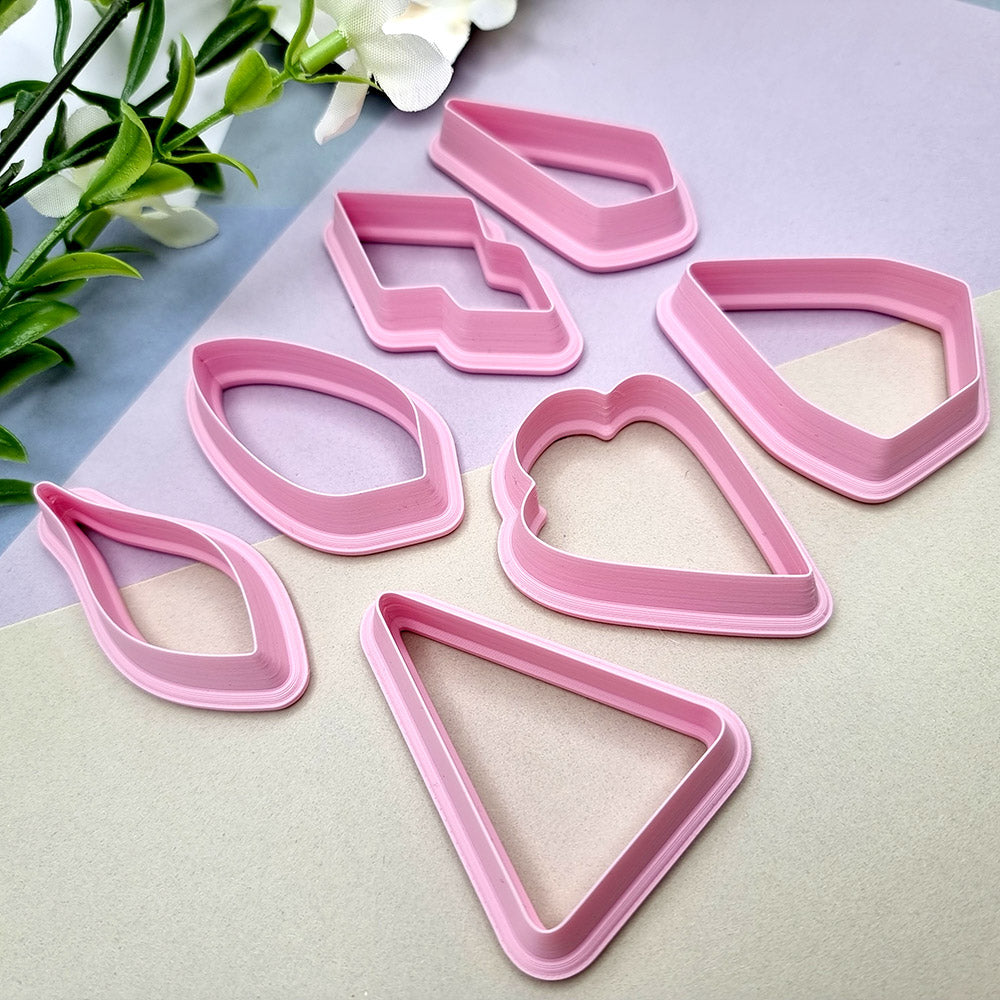 7pcs Earrings Cutters Set #3, Polymer Clay Cutters, Clay Cutters for Polymer Clay Jewelry Plastic Cutters SweetyBijou Tools   