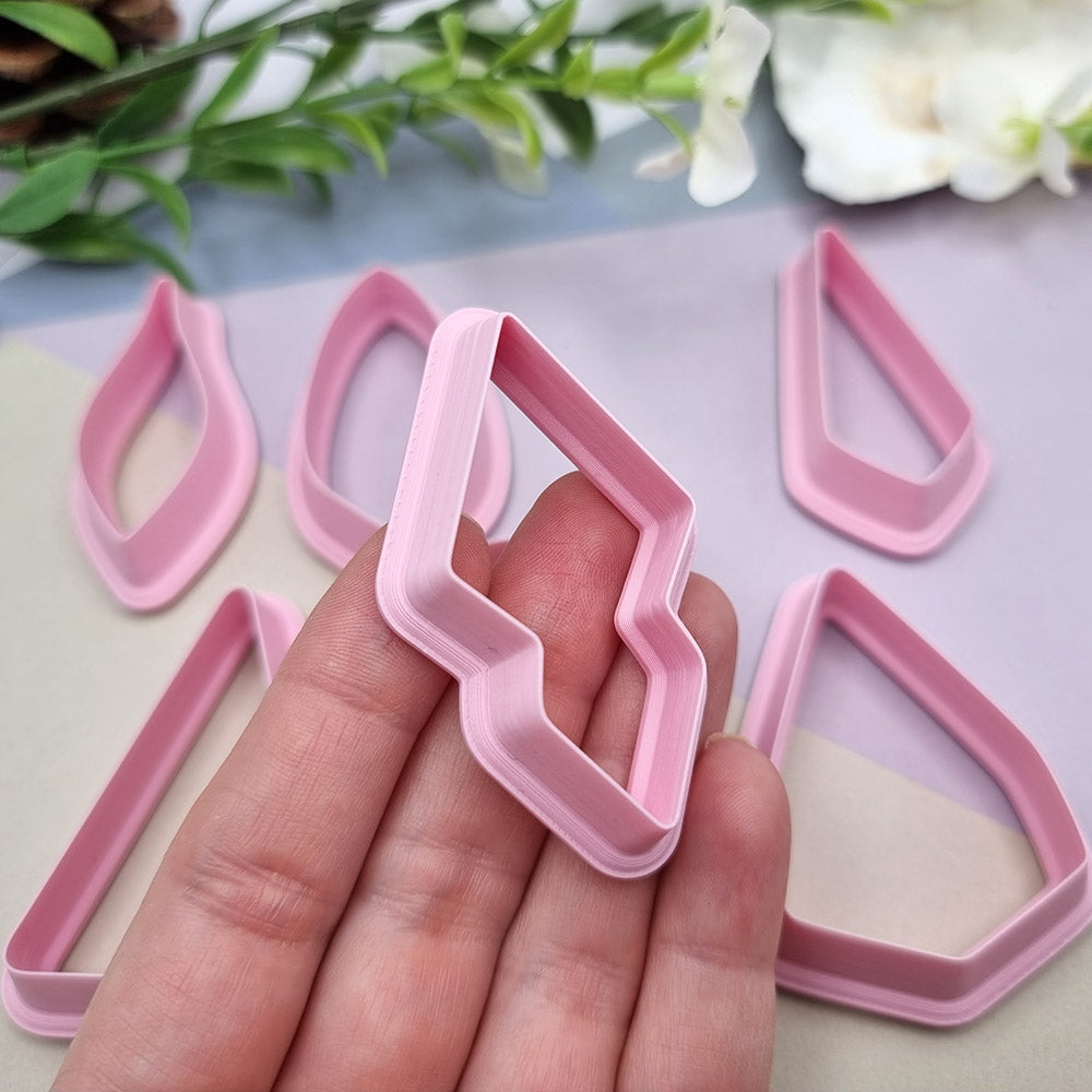 7pcs Earrings Cutters Set #3, Polymer Clay Cutters, Clay Cutters for Polymer Clay Jewelry Plastic Cutters SweetyBijou Tools   