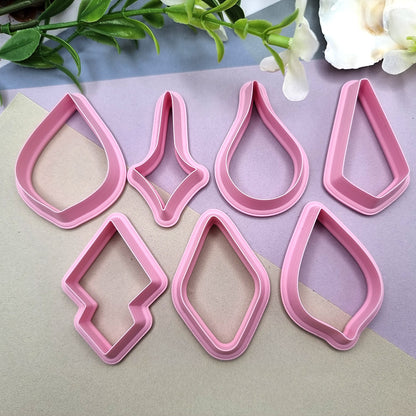 7pcs Earrings Cutters Set #4, Polymer Clay Cutters, Clay Cutters for Polymer Clay Jewelry Plastic Cutters SweetyBijou Tools   