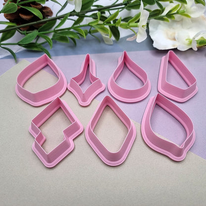 7pcs Earrings Cutters Set #4, Polymer Clay Cutters, Clay Cutters for Polymer Clay Jewelry Plastic Cutters SweetyBijou Tools   