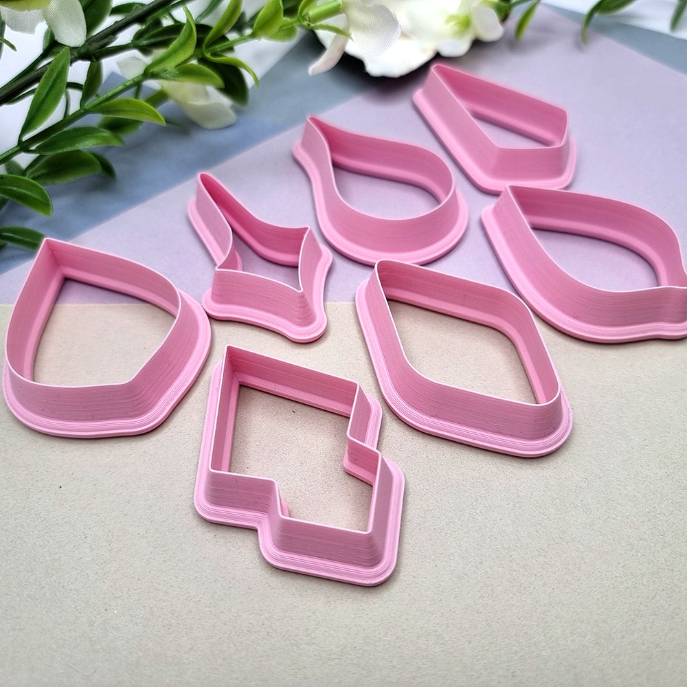 7pcs Earrings Cutters Set #4, Polymer Clay Cutters, Clay Cutters for Polymer Clay Jewelry Plastic Cutters SweetyBijou Tools   