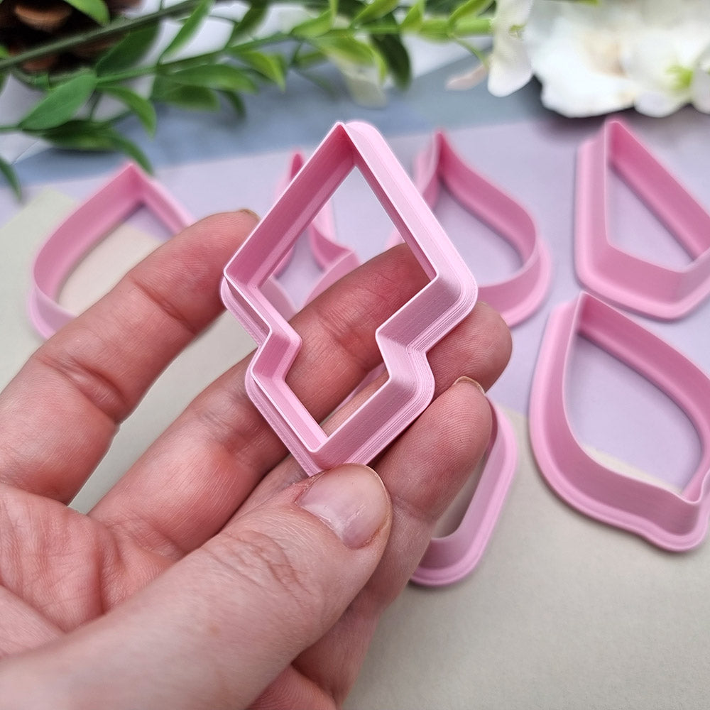 7pcs Earrings Cutters Set #4, Polymer Clay Cutters, Clay Cutters for Polymer Clay Jewelry Plastic Cutters SweetyBijou Tools   