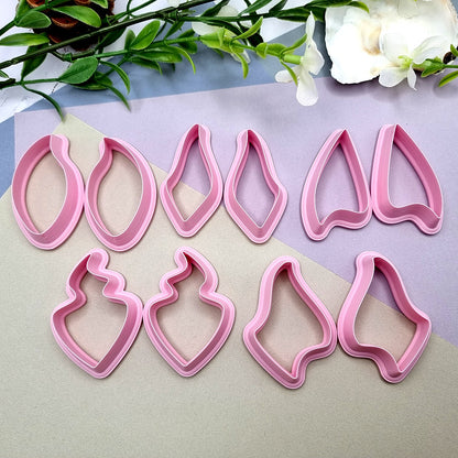 10pcs Earrings Cutters Set #5, Polymer Clay Cutters, Clay Cutters for Polymer Clay Jewelry Plastic Cutters SweetyBijou Tools   