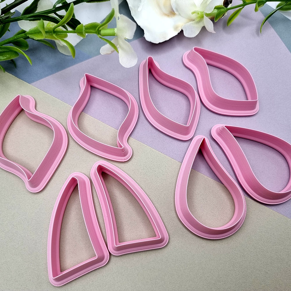 8pcs Earrings Cutters Set #6, Polymer Clay Cutters, Clay Cutters for Polymer Clay Jewelry Plastic Cutters SweetyBijou Tools   