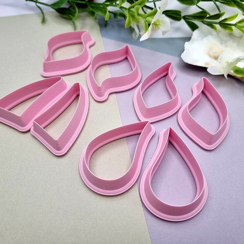 8pcs Earrings Cutters Set #6, Polymer Clay Cutters, Clay Cutters for Polymer Clay Jewelry Plastic Cutters SweetyBijou Tools   