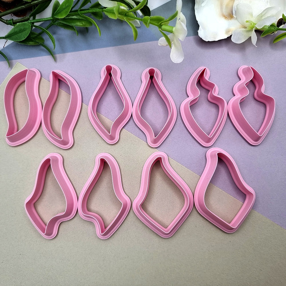 10pcs Earrings Cutters Set #7, Polymer Clay Cutters, Clay Cutters for Polymer Clay Jewelry Plastic Cutters SweetyBijou Tools   