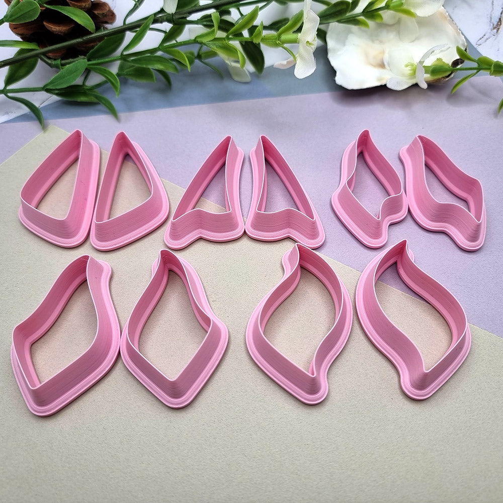 10pcs Earrings Cutters Set #8, Polymer Clay Cutters, Clay Cutters for Polymer Clay Jewelry Plastic Cutters SweetyBijou Tools   