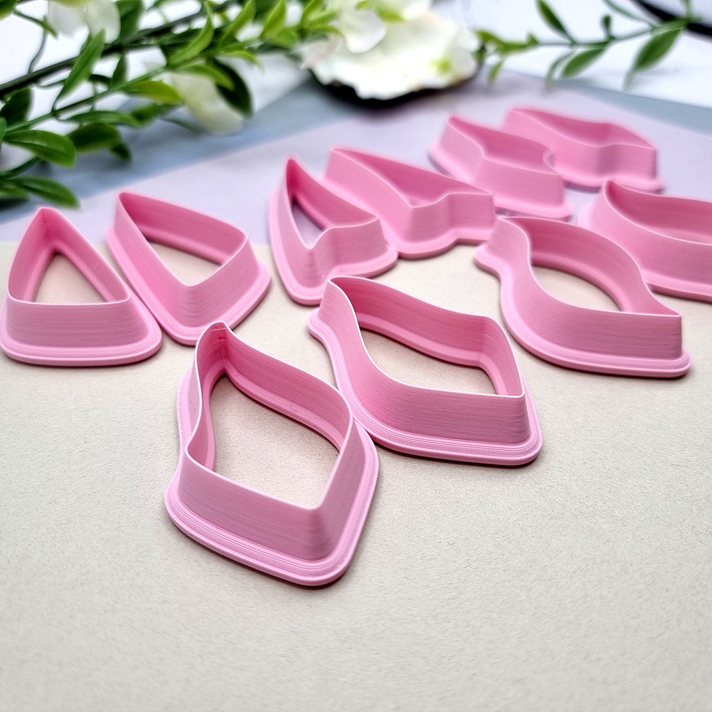 10pcs Earrings Cutters Set #8, Polymer Clay Cutters, Clay Cutters for Polymer Clay Jewelry Plastic Cutters SweetyBijou Tools   