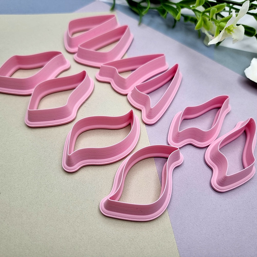 10pcs Earrings Cutters Set #8, Polymer Clay Cutters, Clay Cutters for Polymer Clay Jewelry Plastic Cutters SweetyBijou Tools   
