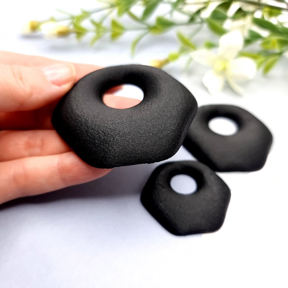 Geometric Blanks - Hexagon Side Donut Bakeable Blanks SweetyBijou Tools   