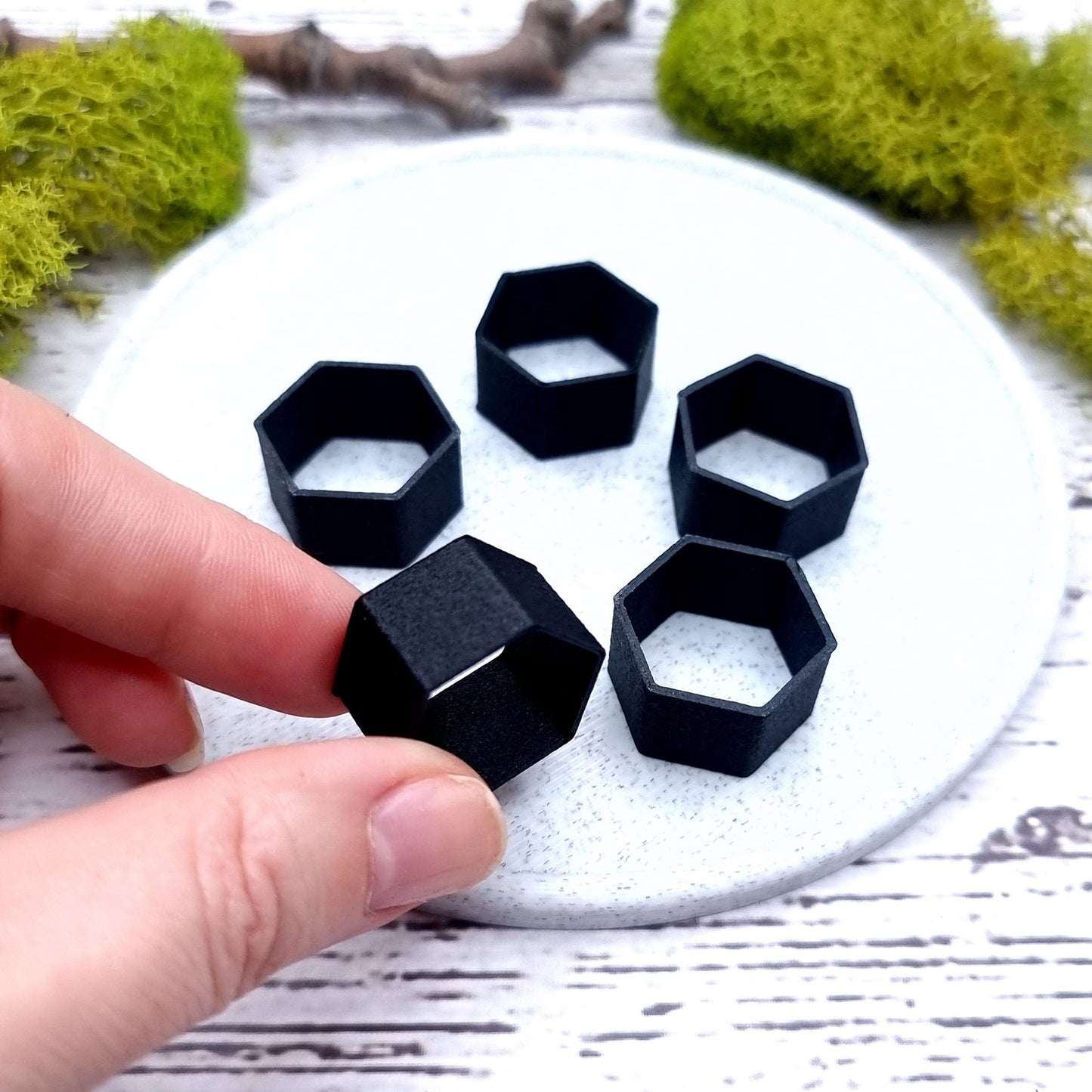 6-Sided Ring Blanks - Wide (12.5mm) Bakeable Blanks SweetyBijou Tools   