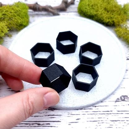 6-Sided Ring Blanks - Wide (12.5mm) Bakeable Blanks SweetyBijou Tools   