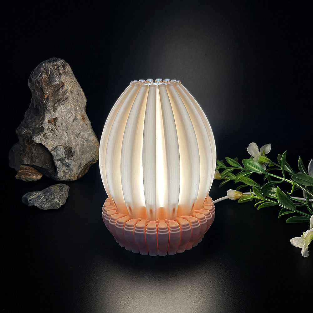 Blossom Glow Lamp - 3D Printed Modern Table Light, Soft Ambient Lighting for Cozy Home Decor