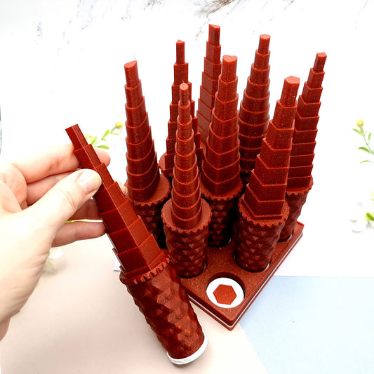 Set of 9 Wire Mandrels with Magnetic Bases - Circle, Square, Triangle, Oval, Hexagon, Pentagon, Angle Drop, Drop, Heart Shapes