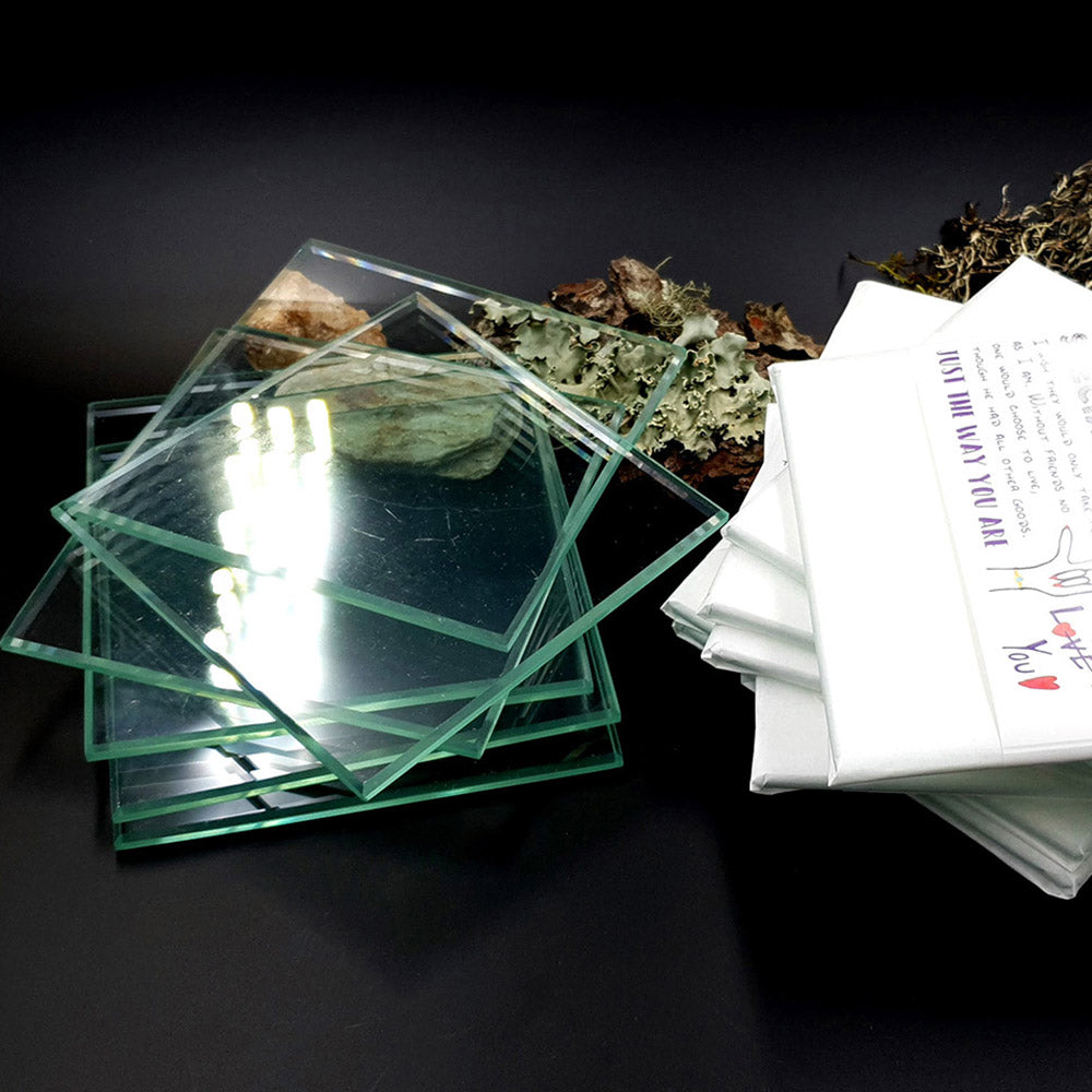 Glass Work Surface for Polymer Clay - 10×10 cm Compact Crafting Tile