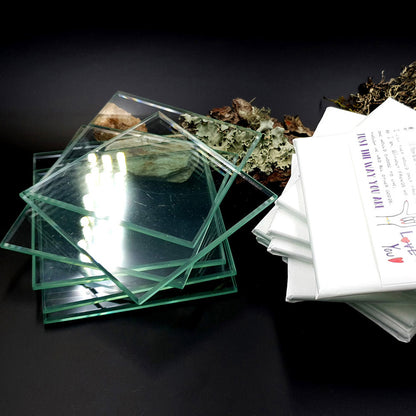 Glass Work Surface for Polymer Clay - 10×10 cm Compact Crafting Tile
