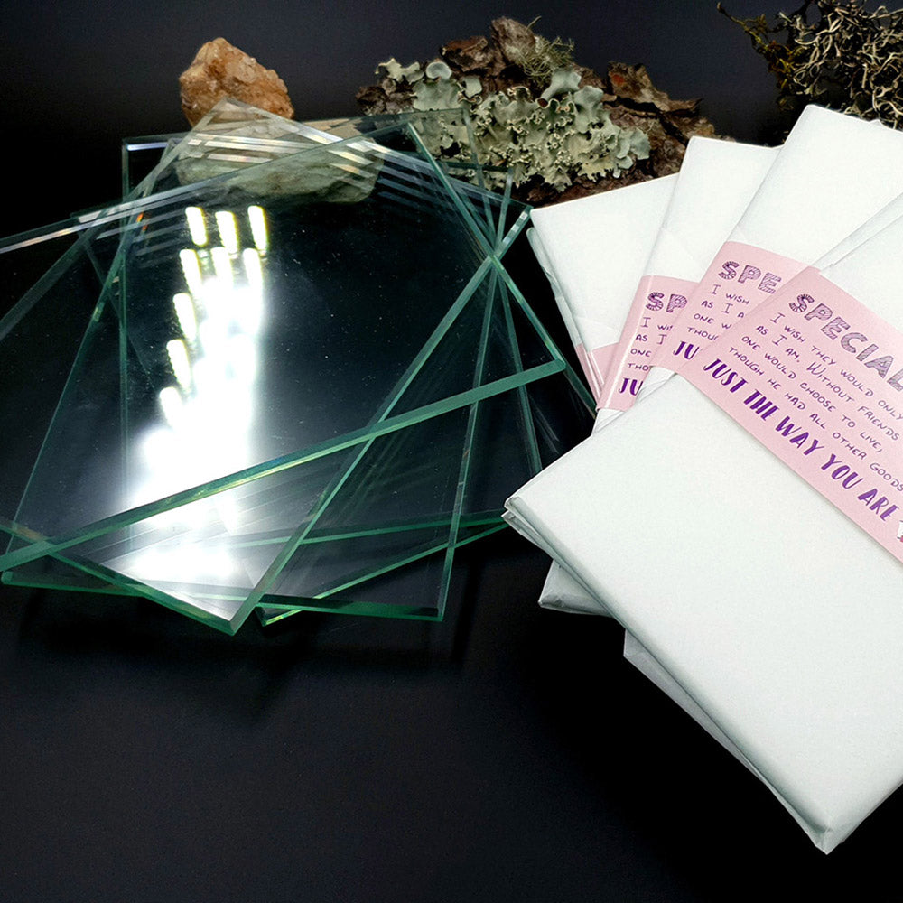 Glass Work Surface for Polymer Clay - 10×15 cm Mid-Size Crafting Tile