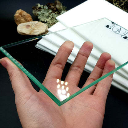 Glass Work Surface for Polymer Clay - 10×20 cm Large Crafting Tile