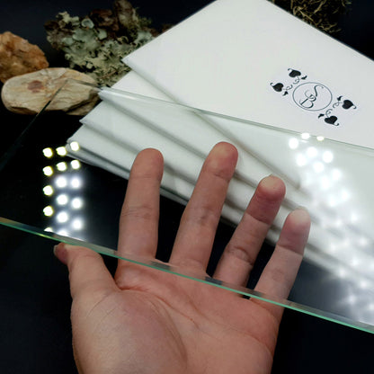Glass Work Surface for Polymer Clay - 10×20 cm Large Crafting Tile