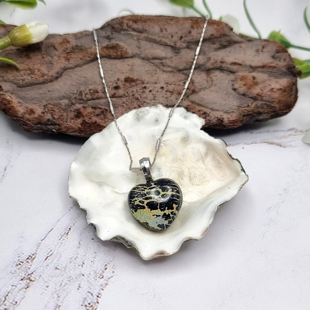 Cute Black Color Polymer Clay Hear Pendant Pendant SweetyBijou Jewelry   