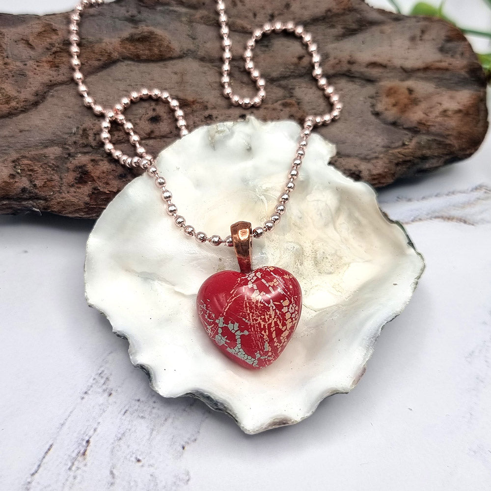 Cute Red Heart Pendant out of Polymer Clay Pendant SweetyBijou Jewelry   