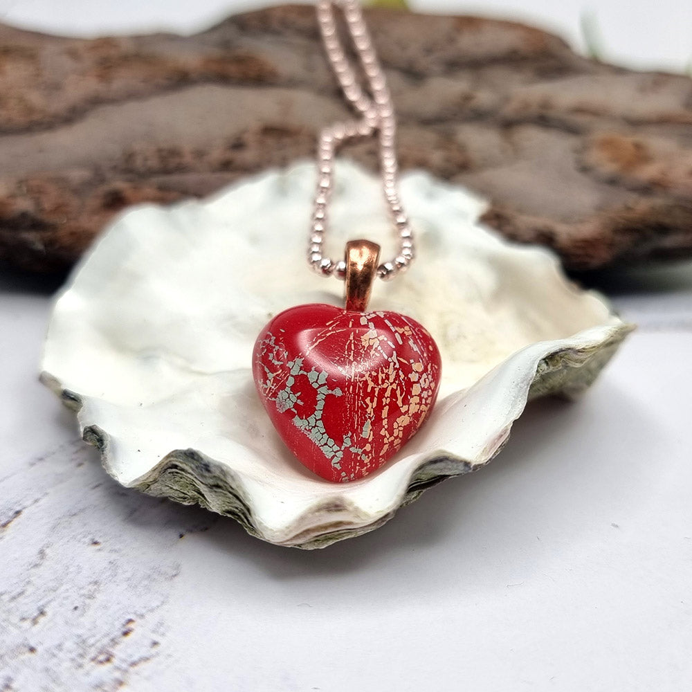 Cute Red Heart Pendant out of Polymer Clay Pendant SweetyBijou Jewelry   