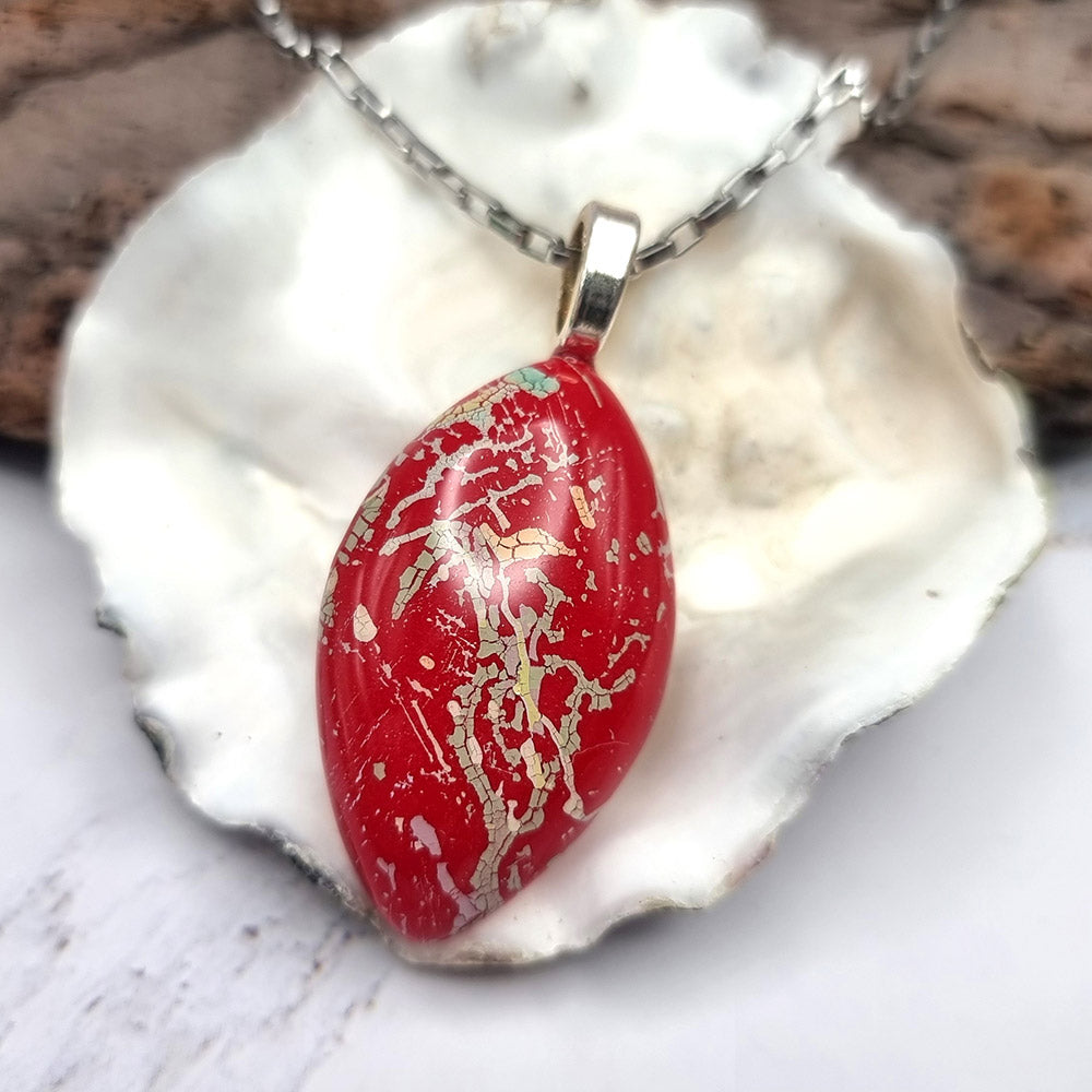 Red Polymer Clay Pendant Pendant SweetyBijou Jewelry   