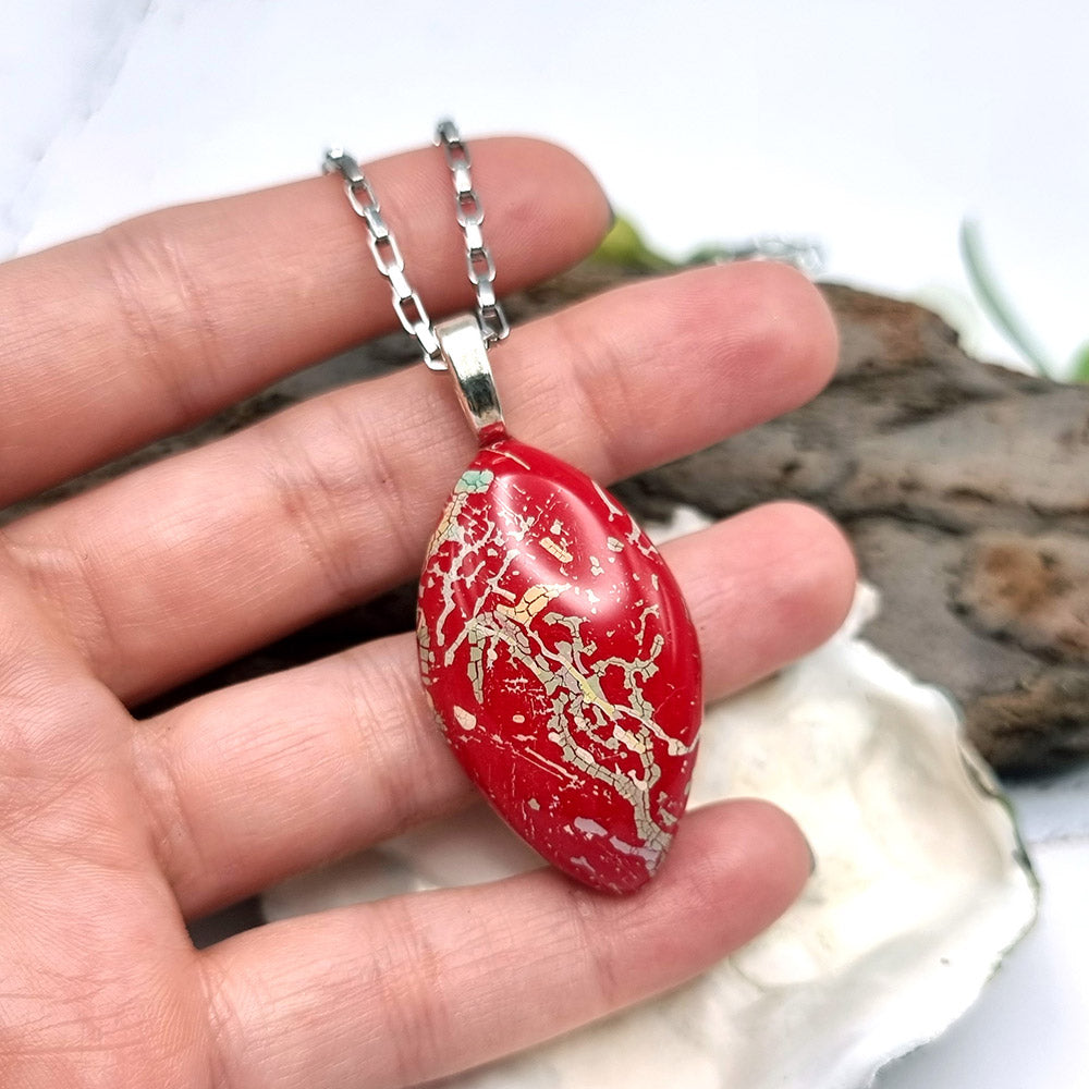 Red Polymer Clay Pendant Pendant SweetyBijou Jewelry   