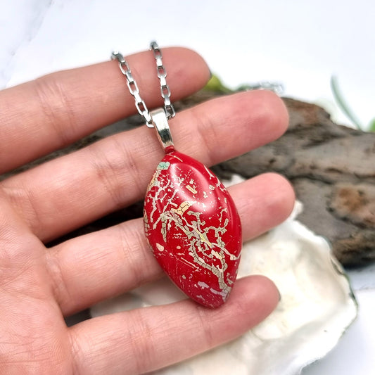 Red Polymer Clay Pendant Pendant SweetyBijou Jewelry   