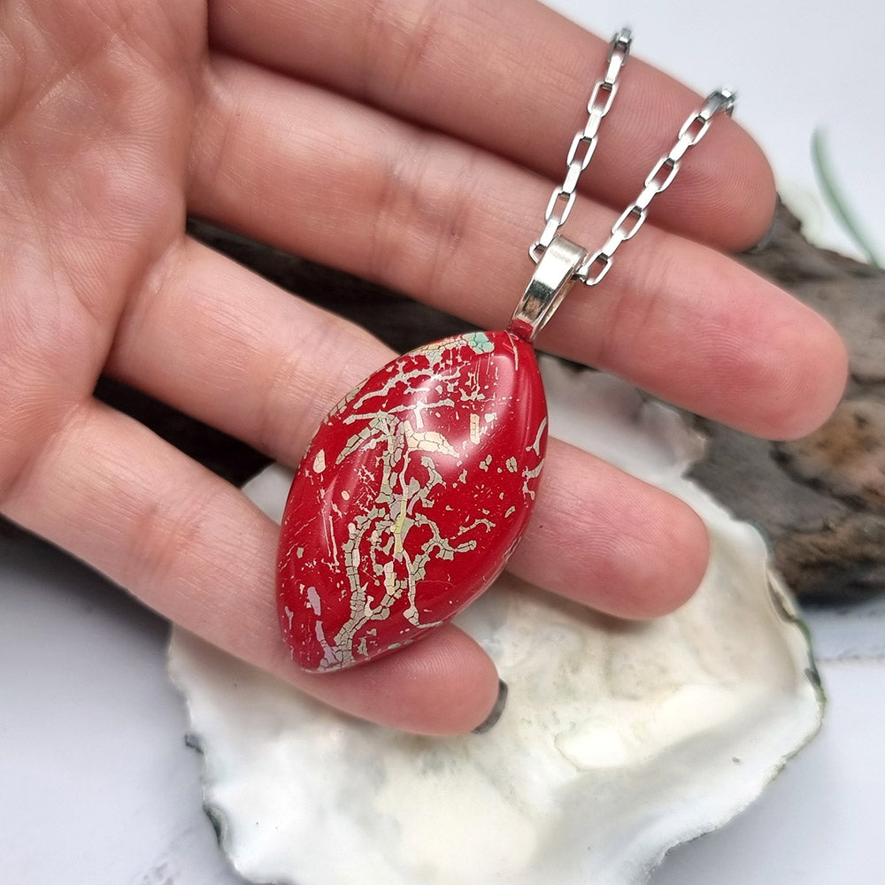 Red Polymer Clay Pendant Pendant SweetyBijou Jewelry   