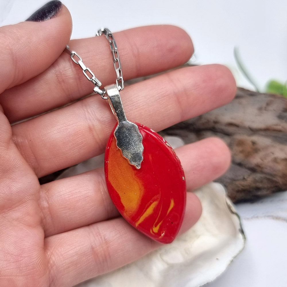 Red Polymer Clay Pendant Pendant SweetyBijou Jewelry   