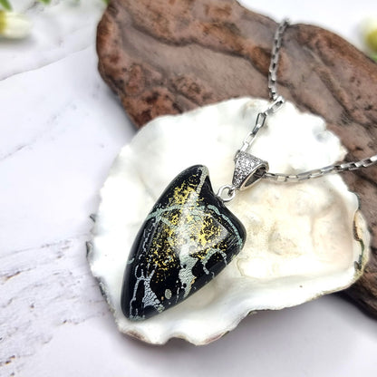 Black Pendant out of Polymer clay Pendant SweetyBijou Jewelry   