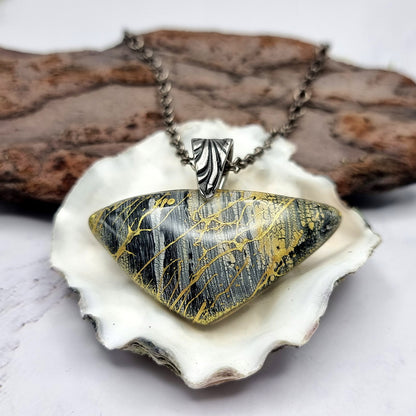 Triangle Shape Polymer clay pendant Pendant SweetyBijou Jewelry   