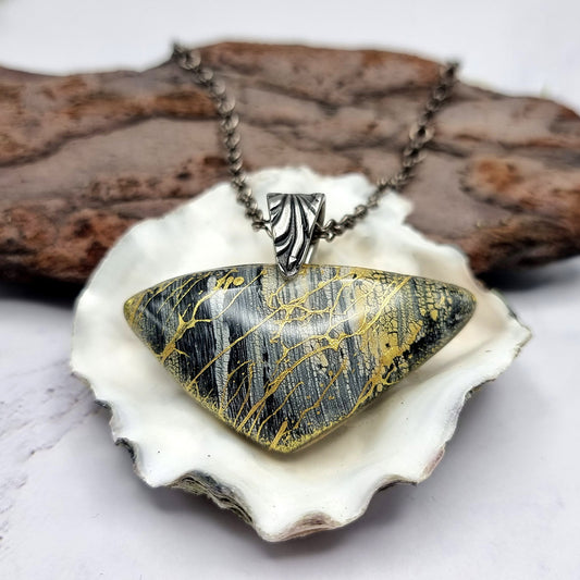 Triangle Shape Polymer clay pendant Pendant SweetyBijou Jewelry   