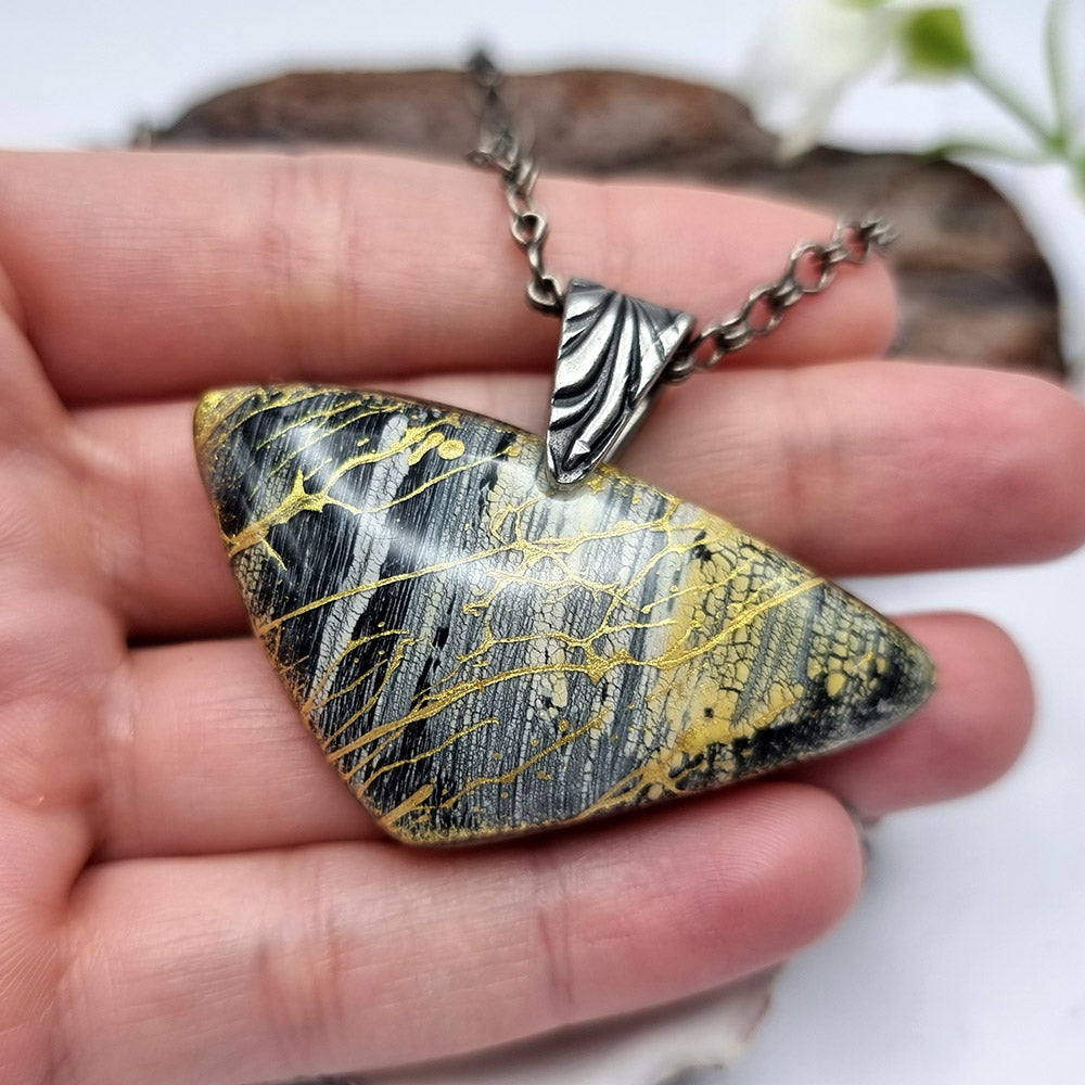 Triangle Shape Polymer clay pendant Pendant SweetyBijou Jewelry   