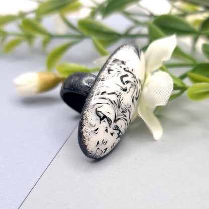 Polymer Clay Ring - Ceramic Imitation Ring SweetyBijou Jewelry   