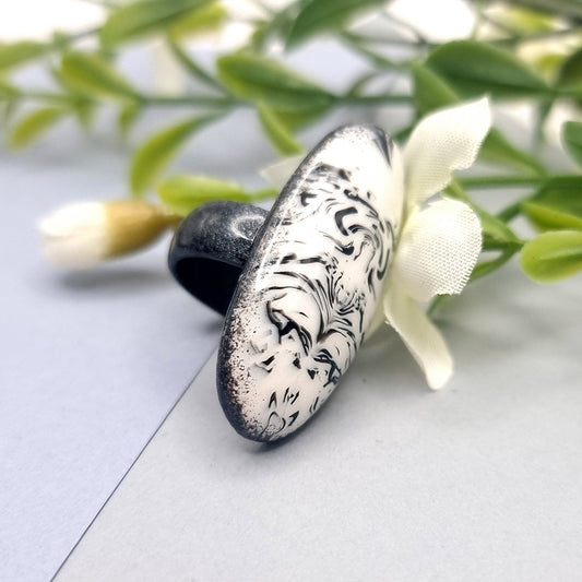 Polymer Clay Ring - Ceramic Imitation Ring SweetyBijou Jewelry   
