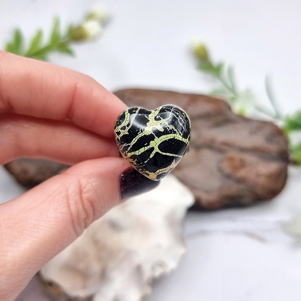 Stylish Black Heart Polymer Clay Ring Ring SweetyBijou Jewelry   