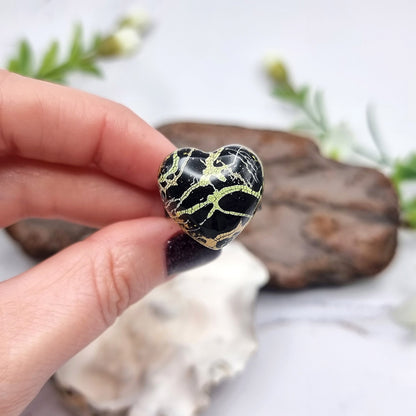 Stylish Black Heart Polymer Clay Ring Ring SweetyBijou Jewelry   
