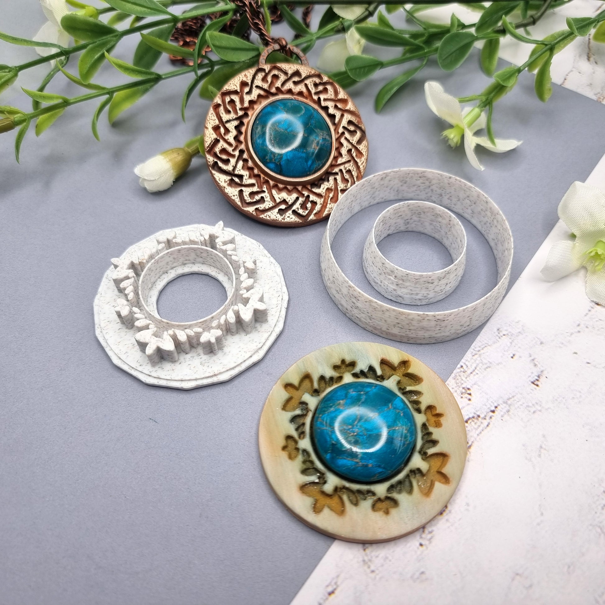 Polymer Clay Stamp #3, Flowers Stamp  SweetyBijou Tools   