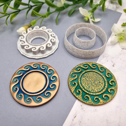 Polymer Clay Stamp #4, Waves  SweetyBijou Tools   