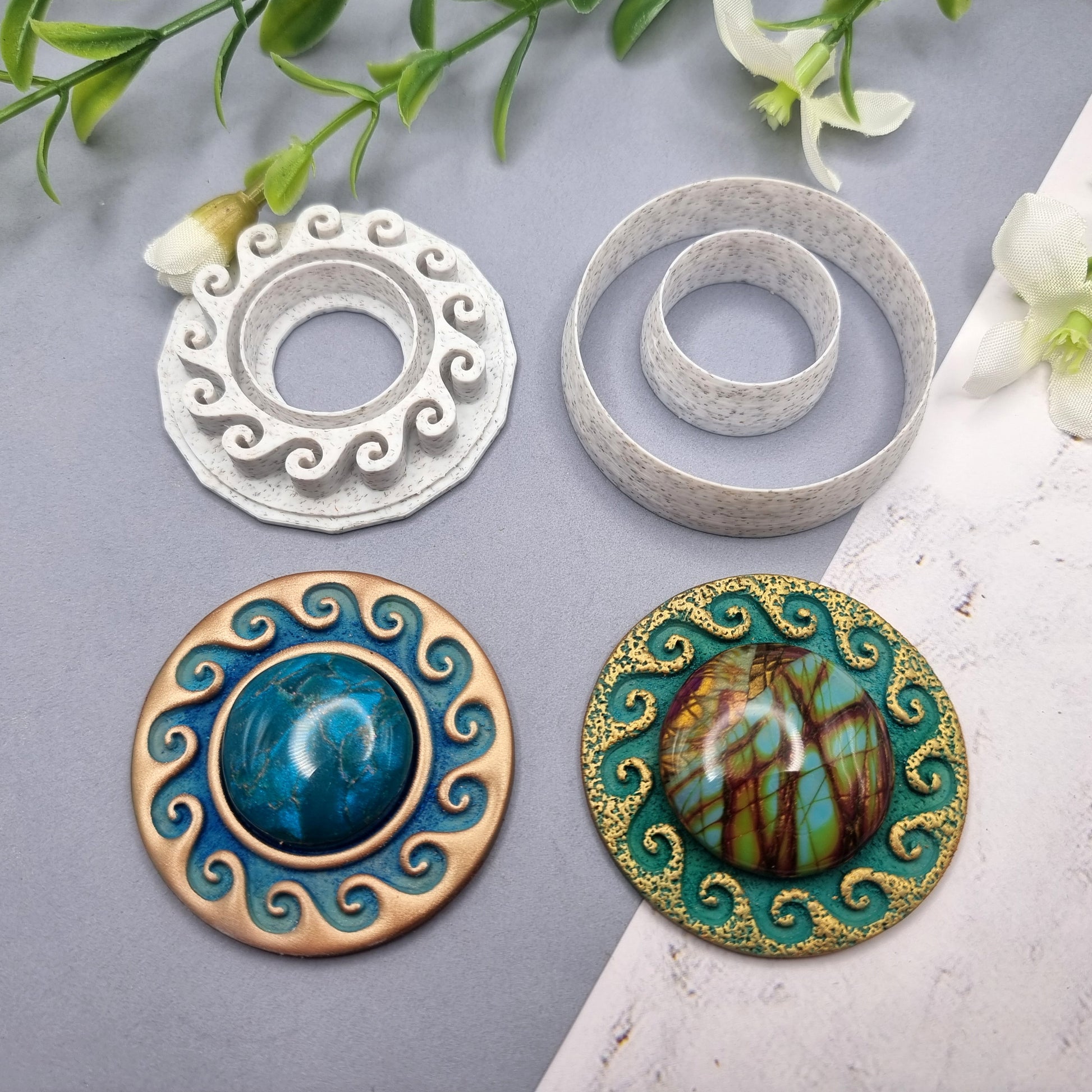 Polymer Clay Stamp #4, Waves  SweetyBijou Tools   