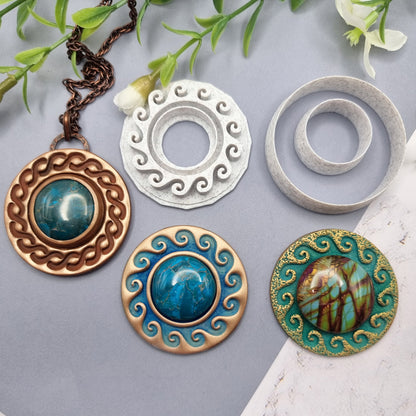 Polymer Clay Stamp #4, Waves  SweetyBijou Tools   